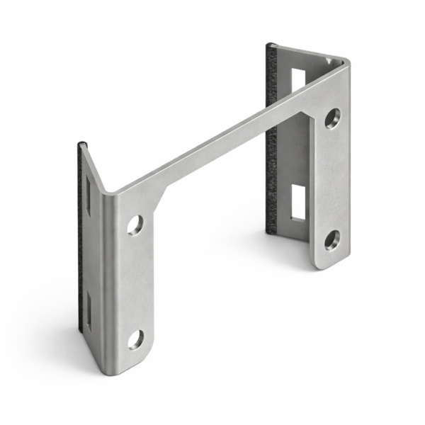 Montagebeugel van roestvast staal 304L met meerdere schroefgaten, geschikt voor bevestiging van camera- of beschermingssystemen